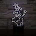 Miniatyrbillede 2 af 4: Snemand Olaf Natlampe Til Børneværelse Deco Atmosfære Smuk 3D Natlampe Fancy Baby LED Natlampe Fjernbetjening