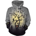 Miniatyrbillede 1 af 5: Herre Langærmet Hoodie Halloween Sjov Crew Neck Sweatshirt med Kængurulomme Jul Multicolor 3D Print Jumper Sweater（Størrelse：L） Style17 L