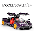 Pikkukuva 2 / 5: 1:24 Simulaatio Pagani Seosauto Malli Ääni ja Valo Veto Takaisin Urheiluauto Die Casting Seoslelu Poika Kokoelma Koriste Lahja