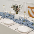 Miniatyrbillede 4 af 5: Thanksgiving-bordløber i rustfarvet ostelærred - 13,3 fod Boho-gaze-ostelærred - 160 tommer lang til bryllup, brude- og fødselsdagsfester