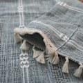 Miniatyrbild 4 av 4: Bohemiska sovrumslängder med broderade ränder, 213 cm långa, 2-pack, blå linnegardiner (B 132,08 cm x L 160,02 cm, blå)