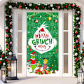 Miniatyrbilde 1 av 5: Juledeksel for dør, Merry Grinchmas-skrift, skilt for veranda, vinter, nyttår, juledekorasjoner og -rekvisita til hjemmefest