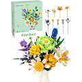 Miniatyrbillede 1 af 5: Blomsterbuket Byggesæt Blomster Byggeklodser Sæt til Voksne og Børn 997 Stk Kunstig Blomst Byggesæt til Mor Hjem