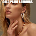Miniatyrbillede 3 af 4: 36 par guld øreringe sæt til kvinder piger, mode perle kæde link stud drop dangle øreringe multipack hoop øreringe pakker, allergivenlige øreringe