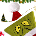 Miniatyrbild 3 av 7: Grinch Julhatt - Het Säljande Cartoon Animation Julhatt för Vuxna och Barn - Julgåva Dekoration Cartoon Julhatt