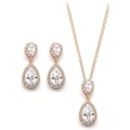Miniatyrbild 1 av 5: Tåardrop Cubic Zirconia Drop Örhängen Halsband Brud Smyckeset Bröllop Bal Gåvor För Brudtärna