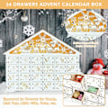 Miniatyrbillede 3 af 5: Træ Julekalender Advent Kalender Box 24 Dage Advent Kalender med LED Lys Nedtællingskalender 24 Opbevarings Skuffer Box til Gaver
