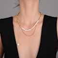 Miniatyrbillede 3 af 5: Halskæder til kvinder Perlehalskæder til kvinder Fashion Vedhæng Halskæde Trendy Choker Kæde Halskæde