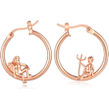 Miniatyrbillede 1 af 4: 14K Guld Engel Djævel Øreringe Mismatched Øreringe til Kvinder Piger Smykker Gaver 925 Sterling Sølv Pæl
