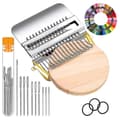 Miniatyrbild 1 av 5: Mini Weaving Tool Manual Mini Weaving Machine Patch Kit - 36 Color Embroidery Thread for Patching and Weaving, Complete Sewing Craft Kit 1set