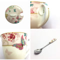 Miniatyrbild 4 av 5: Euro Style Porslin Te Kopp Kaffe Mugg med Lock för Frukost Hem Kök (((Fjärilsmönster) (Rosa)))