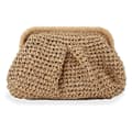 Stråväska för kvinnor Moln Dumpling Pouch Strå Crossbody Axelhandväska Sommar Strand Vävd Väska