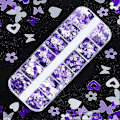Pikkukuva 2 / 5: Ystävänpäivän kynsitaidetarrat, violetti glitter-tarra-setti rakkaussydän kynsipaljetit holografiset laser-sydän kimalteet koristeet romanttiseen