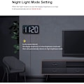 Miniatyrbild 5 av 5: 11,6\" Stor LED-väggklocka med 4,1\" stora tydliga siffror, larm, tidsminne, automatisk dimning, 12/24 timmar, sommartid, tyst - perfekt svart