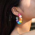 Miniatyrbillede 4 af 4: Rattan Øreringe Sommer Boho Raffia Bold Hoop Dangle Øreringe til Kvinder Piger Letvægts Halm Flet Statement Øreringe Boheme Strand Øreringe