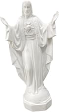 White Jesus Statue - Religious Figure Sculpture for Home Altar Decor, Catholic Gift, Christian Table Art