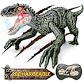 Pikkukuva 1 / 5: Mini-kauko-ohjattavat dinosaurukset, dinosaurusten lelut pojille 3 4 5 6 7 8+, 2,4 GHz:n yhden painikkeen demo-dinosaurukset, lasten lelut lahjoiksi syntymäpäiville ja jouluun