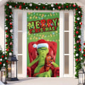 Miniatyrbillede 1 af 5: Jule Dør Cover Merry Grinchmas Font Veranda Skilt Vinter Nytår Jul Juledekorationer og Tilbehør til Hjemmefest