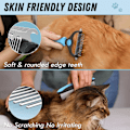 Miniatyrbillede 4 af 4: Hunde Grooming Børste og Metal Kam, Undercoat Rake til Hunde Grooming Tilbehør Dematting Deshedding Børste til Fældning Værktøj til Langt Filtret Hår Kæledyr
