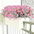 Miniatyrbilde 4 av 5: 6 stk. Kunstige Tusenfrydblomster Utendørs Falskt Løvverk Grønt Fuskplanter For Vindus Hjem Bryllup Kontor Dekor A Pink