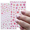 Miniatyrbild 5 av 5: Blomster Nagelsticker Dekaler 4 Ark Vita Körsbärsblommor Nagelkonst Tillbehör 3d Självhäftande Nageldekoreringar Tillbehör Diy Akryl Nagelkonst Ap