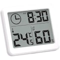 Miniatyrbillede 1 af 5: Indendørs Termometer Hygrometer Digital LCD C/F Temperatur Fugtighedsmåler Vækkeur -10