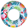 Miniatyrbilde 1 av 4: Oppblåsbar badering for barn, badering poolbøye, retrostripet PVC oppblåsbar bøye poolbøye Tropical style Suitable for 5-9 years old