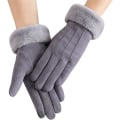Miniatyrbild 1 av 5: Damvantar Vinter Varma Touchscreen Handskar Termisk Mjukt Foder Elastisk Manschett Textning Handskar