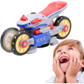Miniatyrbilde 1 av 5: Motorsykkel Transform, Elektrisk Motorsykkel Transform 360 Graders Roterende, 4 Hjul Motorsykkel Leker med Musikk LED Lys for Barn Gutter Barnehage
