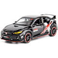 Pikkukuva 1 / 5: Diecast-auto 1/32 Honda Civic Type-R -malliauto, vetäytyvä leluauto valoilla ja äänillä