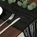 Miniatyrbillede 2 af 4: Thanksgiving-bordløber i rustfarvet ostelærred - 13,3 fod Boho-gaze-ostelærred - 160 tommer lang til bryllup, brude- og fødselsdagsfestbord