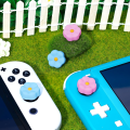 Miniatyrbild 5 av 5: Tumgreppskåpor för Nintendo Switch, söta joystick-skydd med 3D-mönsteröverdrag Mjukt bedårande silikon Analog 4 st kit för Switch/OLED/Lite, blomma