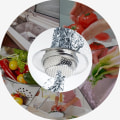 Miniatyrbilde 3 av 5: 2 stk. kjøkkenvask sil - rustfritt stål, stor bred kant 4,5\" diameter
