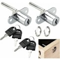 Miniatyrbilde 1 av 5: Pcs Skrivebordsskufflås med nøkler Sinkronlegering Sylinderlås for Skap Trestang 3 Skuff Skrivebordssockel (Nøkkelhull 16mm) ,ladacèe