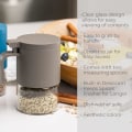 Miniatyrbild 5 av 5: Glas kryddburk fuktbeständig kryddbox med sked 2-pack 10 oz/300 ml Mini kryddförvaringsburk för kökssalt, socker, peppar, chili grå