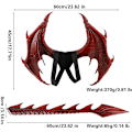 Miniatyrbild 4 av 5: Drakdräkt för barn pojkar flickor, CRTEPST drake vinge svans mask set, Halloween dinosaurie cosplay set för barn (grön)