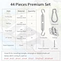 Miniatyrbillede 6 af 6: M6 Markisebeslagssæt, Kraftig Solsejl, Rustfrit Stål, Hardware Kit til Trekant og Firkant, Rektangel, Solsejl Fastgørelsestilbehør