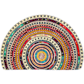Miniatyrbilde 5 av 5: Boho Halvrund Innendørs Inngangsteppe Dørmatter 36x24 Tommer Absorberende Sklisikker Soverom Front Bak Utendørs Velkommen, Bohemia Etnisk Stil Mønster