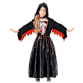 Miniatyrbillede 4 af 4: Halloween Børne Cos Heks Kostumer Piger Halloween Cosplay Fest Sort Uhyggelige Kostumer M