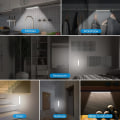Miniatyrbillede 3 af 5: Nyeste bevægelsessensor skabslampe, 30-LED trådløs USB genopladelig under skabsbelysning, under skabslys (2-pak)