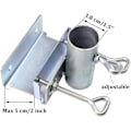 Miniatyrbillede 5 af 5: Rustfrit paraplyholder i rustfrit stål | Fastgør til gelænder, hegn, tribuner, 1,5\" justerbart stang hul, klip bred maks 2\"