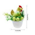 Miniatyrbilde 2 av 4: Påskecorsage i kurv med flokkede kaniner spunnet bomull - Påske- og kyllingeggpyntegjenstander egg kylling