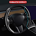 Miniatyrbillede 4 af 5: Bafire 2022 Ratdæksel til Tesla Model 3 2017-2022 Model Y -2022 Bilrat Dæksel Beskytter Skridsikker 2 stk Matte Black