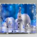 Julklappsduschdraperi Rensa & Tomte 180 x 180 cm Badgardin Polyestertyg Anti-Mögel Vattentät Style 9