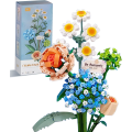Miniatyrbild 1 av 5: Mini tegelsten blombukett byggsatser, konstgjorda blommor, DIY unik dekoration hem, 680 delar botanisk samling för åldrar