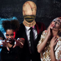 Pikkukuva 5 / 5: Paholaisen naamio Pelottava Halloween Hymyilevä Demoni Sarjamurhaaja Naamiot Creepy Zombie Kasvoton Mies Lateksi Päävaruste Cosplay Puku Tarvike