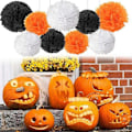 Miniatyrbillede 4 af 5: 9 stk. Jul Halloween Håndlavede Vimpler Silkepapir Blomst Bryllupsfest Dekor hy Blå