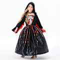 Miniatyrbillede 1 af 4: Halloween Børne Cos Heks Kostumer Piger Halloween Cosplay Fest Sort Uhyggelige Kostumer M