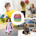 Miniatyrbilde 9 av 9: Stepping Stones for Kids - Sklisikre Sansestimulerende Stepping Stones, Interaktive Hage Steiner, Sklisikre Balanserende Elvesteiner, Fremmer Koordinasjon for Barn A