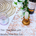Miniatyrbillede 3 af 5: Glitter Metallic Guld Bordløber 11 Tommer x 49 Fod Tommer Tynd Mesh Sparkle Bordløber Rulle Borddekorationer til Bryllup Brudebruser